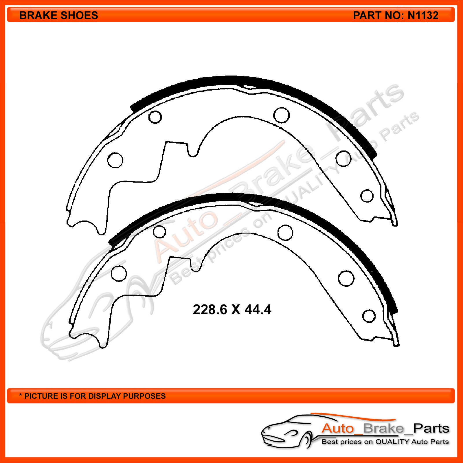 CBA Rear Brake Shoes for HOLDEN HD HR All With 4 Wheel Disc Brakes - N1132 - Image 2