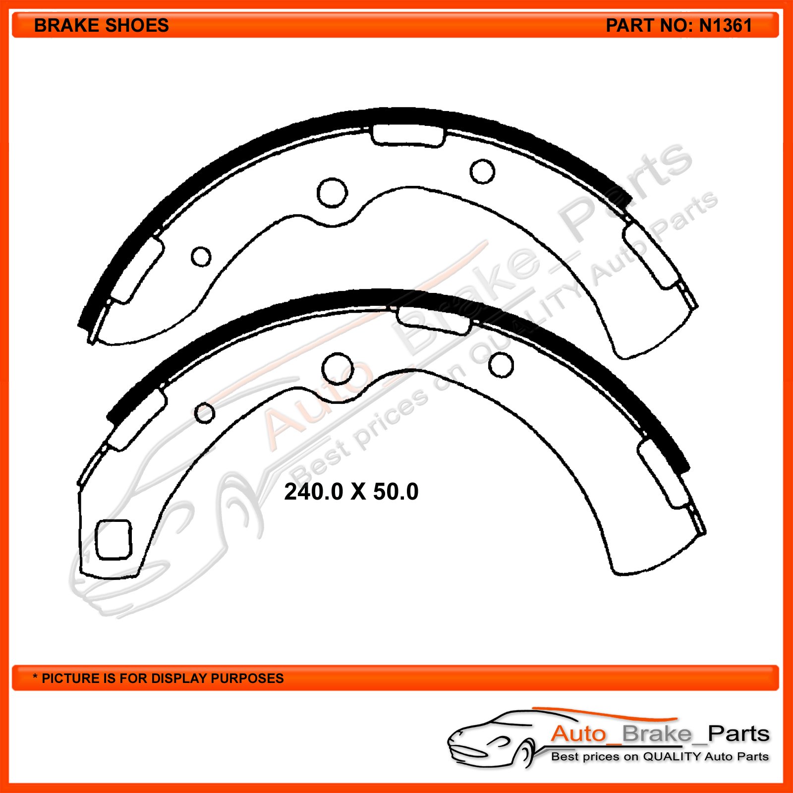 CBA Rear Brake Shoes for NISSAN 240C - N1361 - Image 2