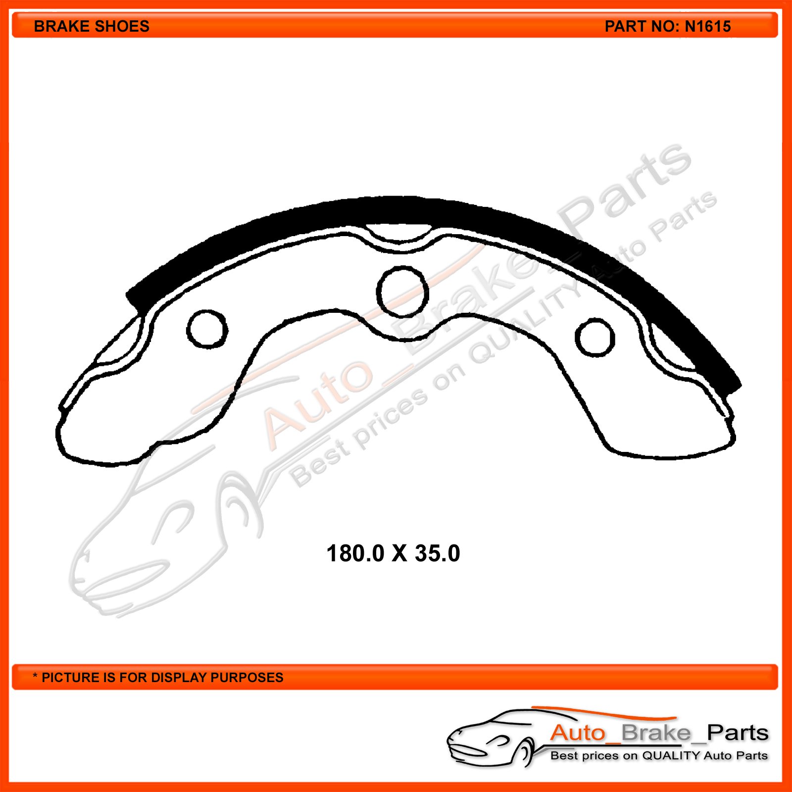 CBA Rear Brake Shoes for HONDA CITY PRO WAGON - N1615 - Image 2
