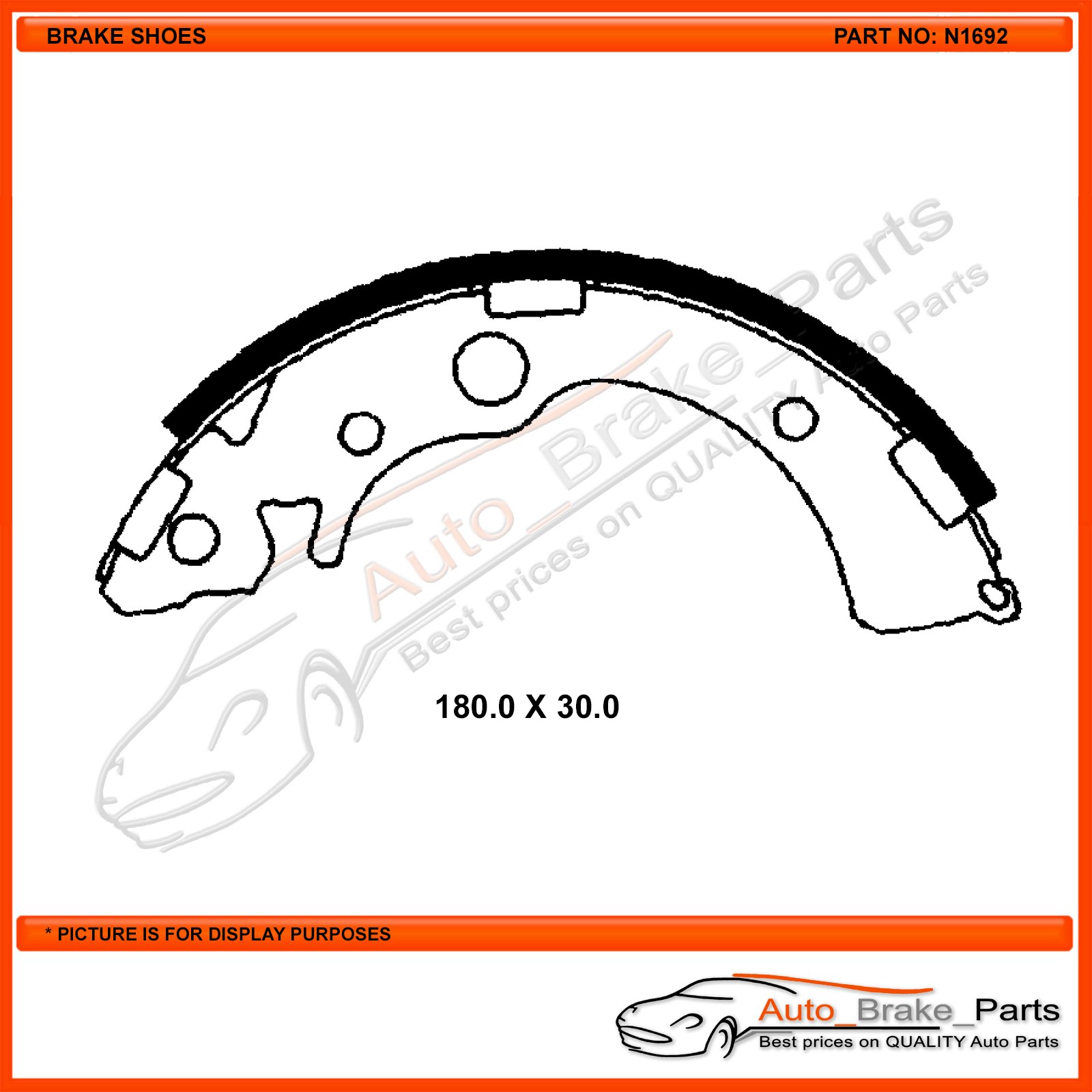 CBA Rear Brake Shoes for HONDA CIVIC EG EH Series - N1692 - Image 2