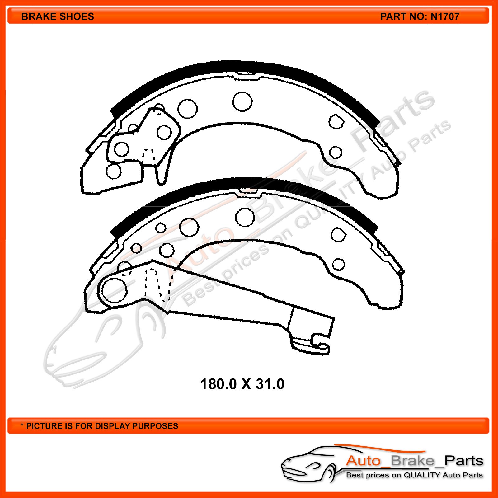 CBA Rear Brake Shoes for VOLKSWAGEN GOLF 1.5L 1.6L - N1707 - Image 2