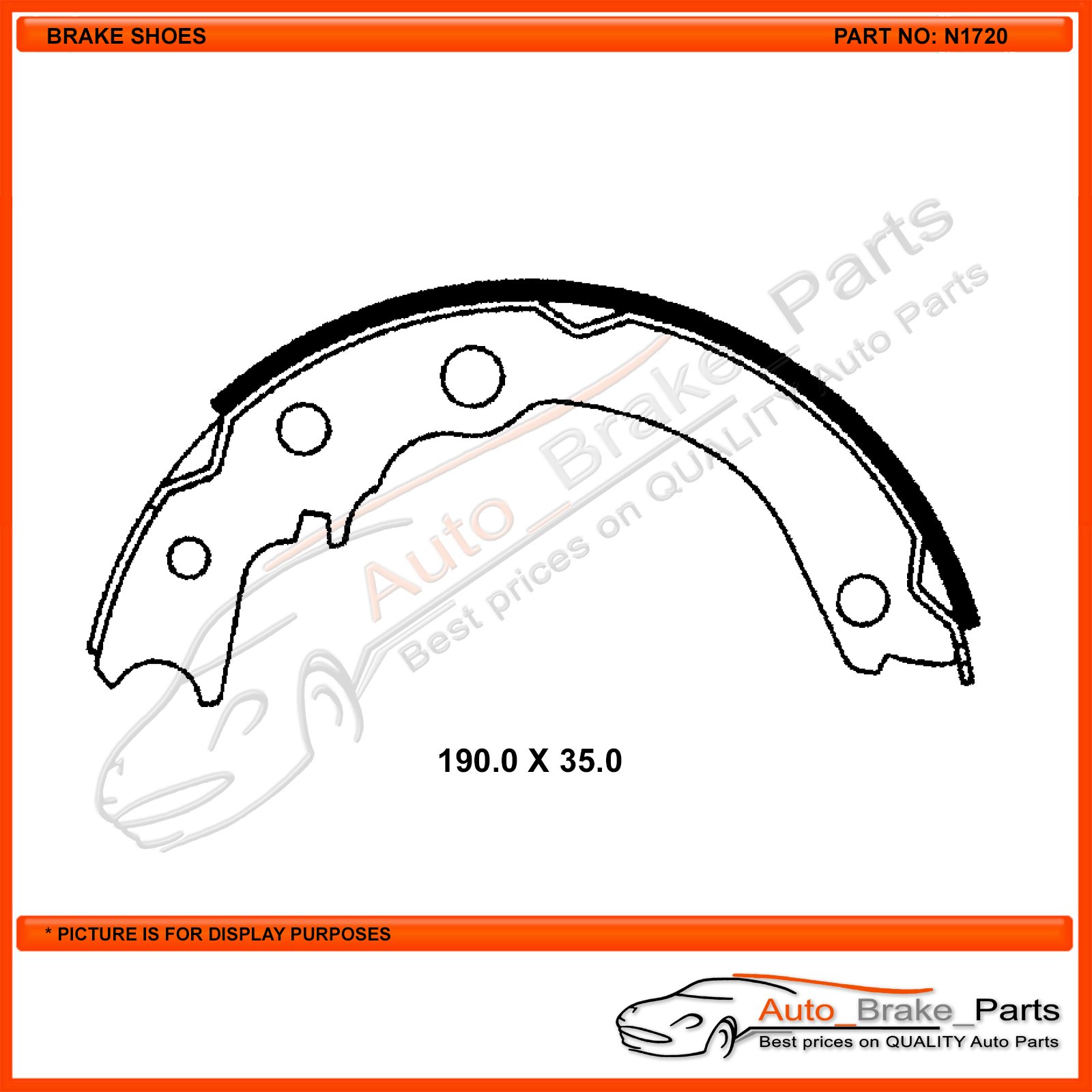 CBA Handbrake Shoes for FORD TRADER 509 2750 & 3000KG - N1720 - Image 2
