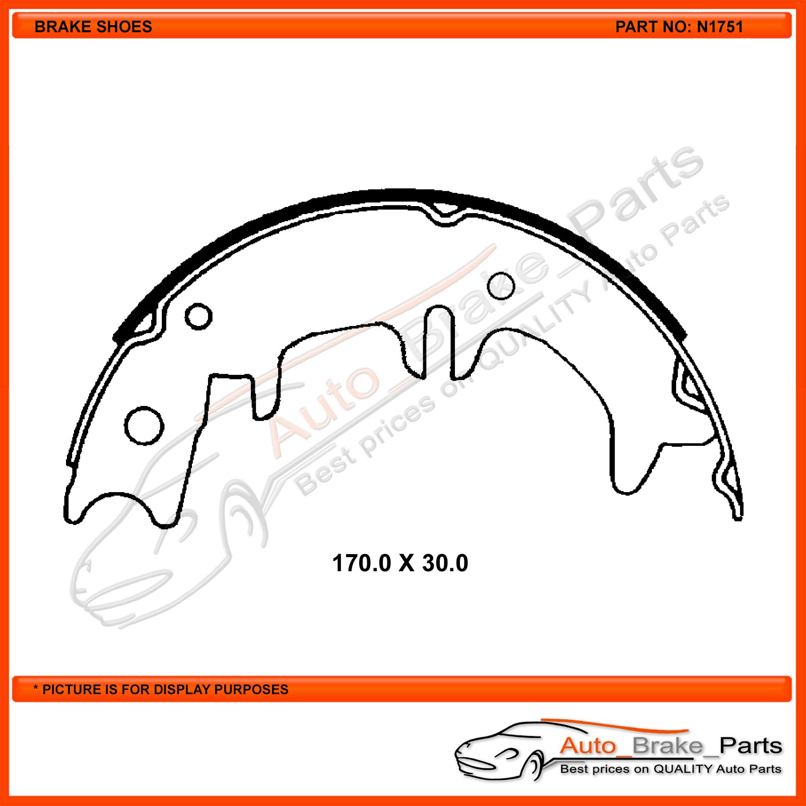 CBA Handbrake Shoes for TOYOTA CAMRY SDV10 2.2L - N1751 - Image 2
