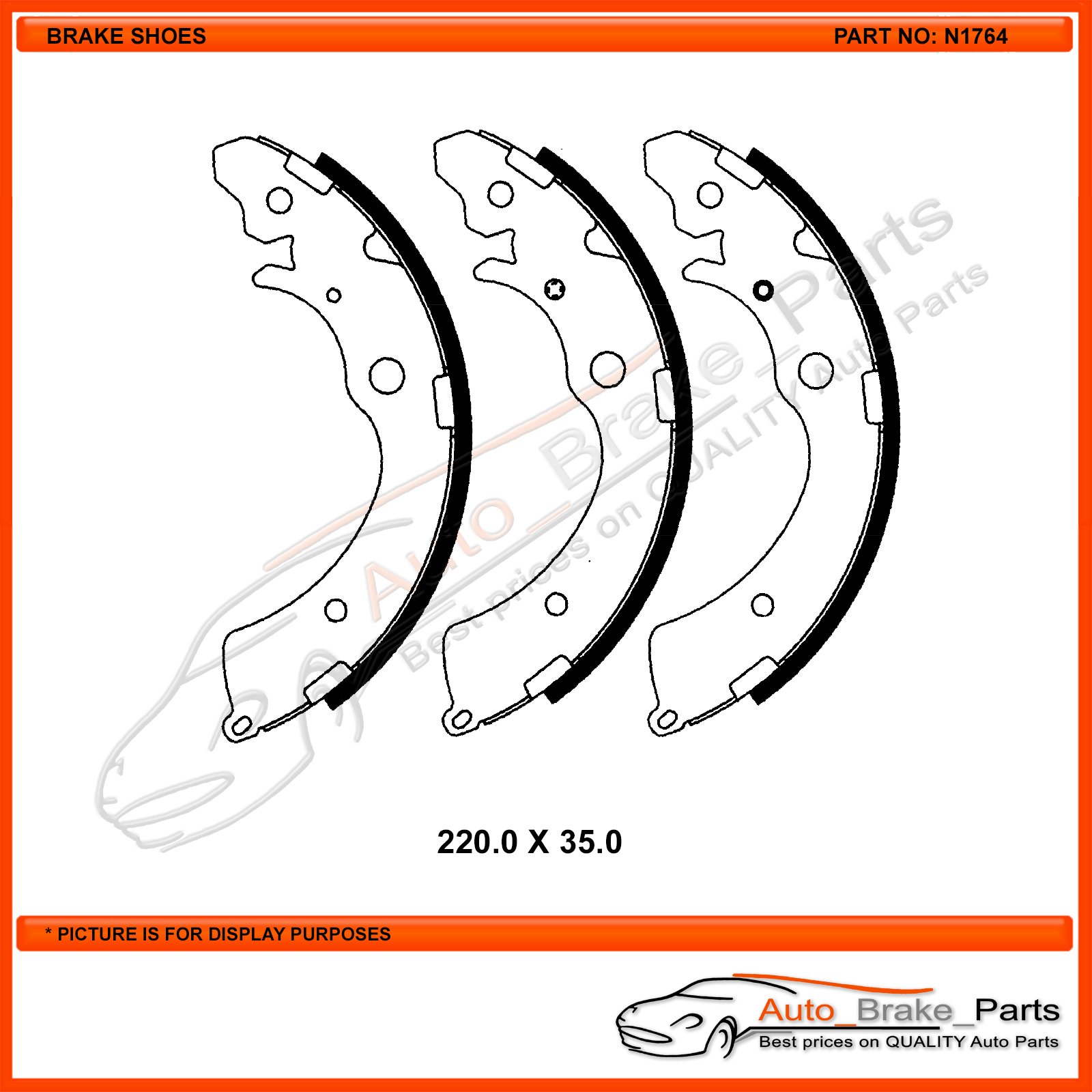 CBA Rear Brake Shoes for SUZUKI JIMNY - N1764 - Image 2