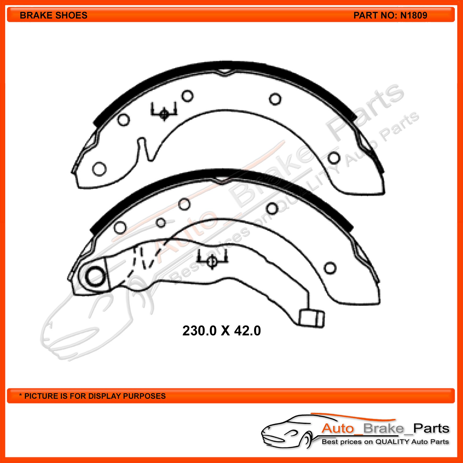 CBA Rear Brake Shoes for BMW 316i E36 Rear Shoes - N1809 - Image 2