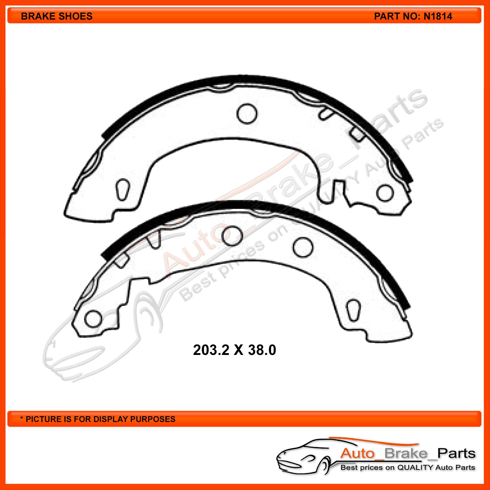 CBA Rear Brake Shoes for RENAULT MEGANE All With Bendix Rear Brakes - N1814 - Image 2